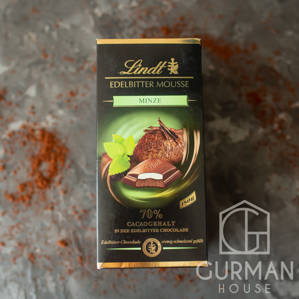 Купить Шоколад Lindt экстра-черный Edelbitter Mousse Minze Мята